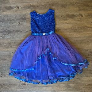 Elegant Blue and Purple Kids Dress